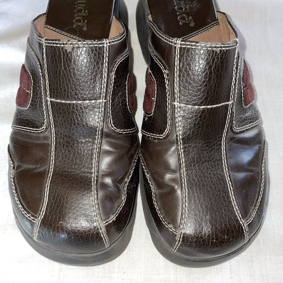 Mudd Casual Mules Women’s Size 7 Medium Brown Leather Slip On Comfort - Picture 7 of 12